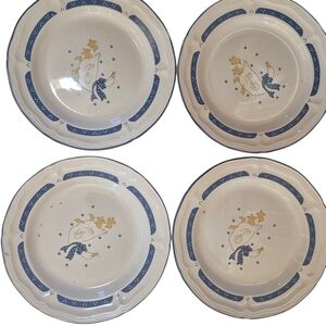Vintage Homestyle Country Geese Goose Stoneware China Cereal Bowl (4) Brand New